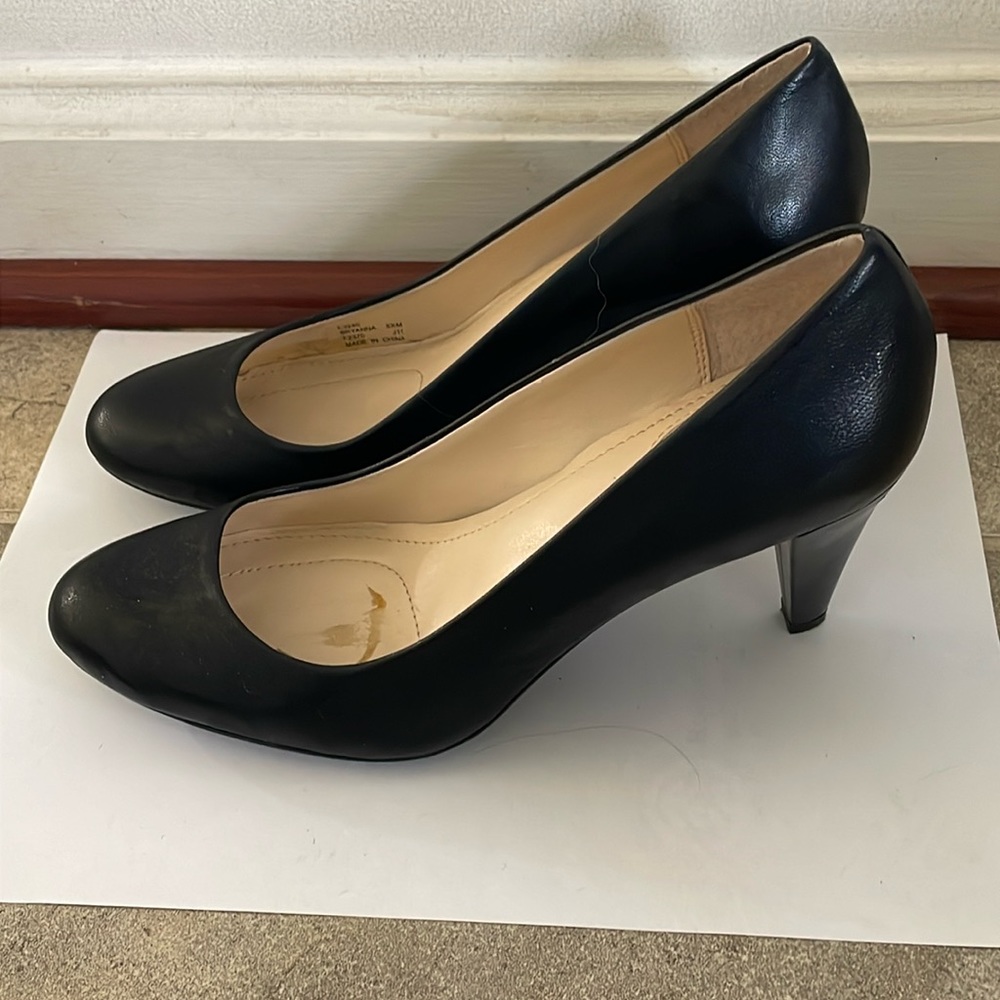 Calvin Klein black leather heels